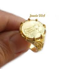 1/10 Oz. American liberty gold coin ring, American eagle gold ...
