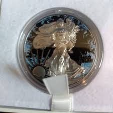 2018 USA Deep Frozen Silver Eagle W/ Ruthenium, Platinum and ...
