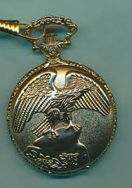 H-D American Eagle Electronic "Gold" Hunting Pocket watch-NEW battery installed! | eBay