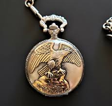 Milan Quartz Eagle Pocket Watch Japan Movt in silver and gold color | eBay