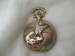 Gold Toned Pocket Watch w/ Eagle Design | eBay