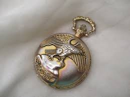 Gold Toned Pocket Watch w/ Eagle Design | eBay