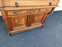 66644 Antique Victorian Walnut Cylinder Desk with Bookcase Top | eBay