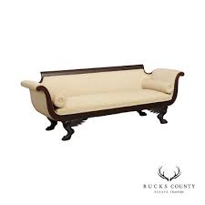 ANTIQUE AMERICAN CLASSICAL EMPIRE CARVED MAHOGANY CLAW FOOT SOFA | eBay