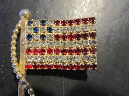 Sale...usa..flag Pin.rhinestone Flag Pin, Red White and Blue Stones, Vtg Pin - Etsy
