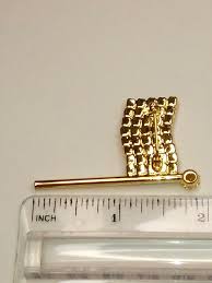 Gold Tone Rhinestone American Flag Brooch / Pin | eBay