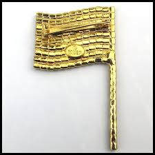 Dorothy Bauer American Flag Pin Patriotic Crystal Rhinestones. For Sale at Ruby Lane