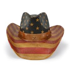 Fluffy Sense Vintage USA American Flag Cowboy Hat Classic ...