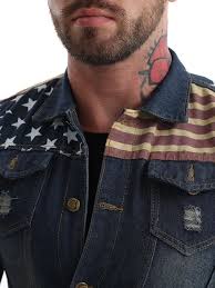 mens fit sleeveless denim vest retro american flag - Temu