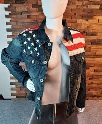 DSQUARED2 US Flag Stars Stripes Distressed Dark Blue Jacket Women's Size M | eBay