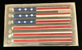 Flag Christmas Ornament Set/dept 56/mercury Glass/patriotic ...