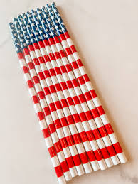 9inch 10pk flag july plastic straws – Wild Rose Affordable ...