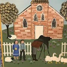 Original Painting by Dora Horsewell 14-1/2x18" Church ...