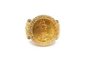14k Yellow Gold 1/10 Oz 22k American Eagle Coin Ring Size 7 ...