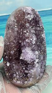 303G 100% Natural Quartz Amethyst Geode Base Crystal Cluster ...