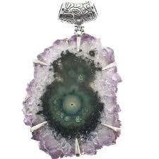 925 Silver Fifi Rose Amethyst Stalactite Slice Sterling ...