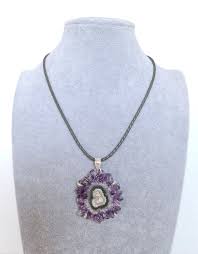 Natural Amethyst Geode Sterling Silver Pendant Necklace ...