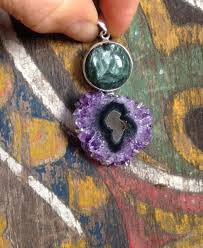 Geoclassics | Amethyst Stalactite Slice and Seraphinite Pendant