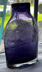 Artist Hand blown Bubble glass royal purple 9" Tall Vase Jar | eBay