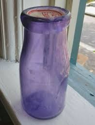 Vintage Amethyst Half Pint Purple Glass Embossed Milk Cream Bottle | eBay