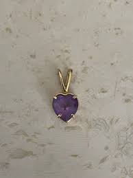 Amethyst Heart Pendant In 14K Yellow Gold | eBay