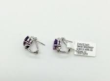Omega Back Purple Earrings White Gold Fine Earrings for sale | eBay