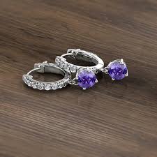 Round Iolite Diamond 1 ctw Womens Dangle Hoop Earrings 14K JP:237367 | eBay