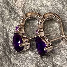 Vintage Sterling Silver Amethyst Set With Ring, Necklace and Earrings. - Etsy Australia