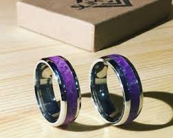 Couples Set, 2 Rings With Stone Inlay of Your Choice - Etsy