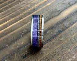Purple Box Elder and Birds Eye Maple Ring With Guitar String- Mens Titanium Ring - Etsy