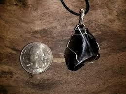 Translucent Reversible Wire Wrap Obsidian Necklace Pendant Charm Ornament Shard | eBay