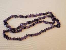 Natural Amethyst Jewelry Beaded Chip Necklace 30" Beautiful ...