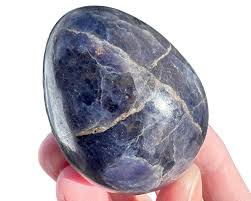 2.1" Bloodshot Iolite Egg, Confetti Sunstone Iolite, Large ...