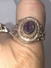 Vintage Amethyst Gemstone Sterling Silver Ring - Size 8.25 ...
