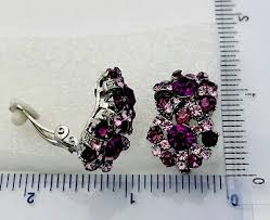 Vintage New Juliana Style 60 Purple Austrian Crystal Clip Earrings | eBay