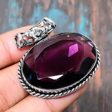 Amethyst Gemstone Handmade Jewelry Pendant 1.58" W228 | eBay