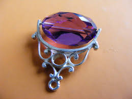 H) Vintage Sterling Silver Charm Charms Purple Crystal ...