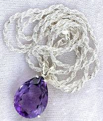 6.69 Carat Rich Natural Pear Amethyst Sterling Pendant 20 ...