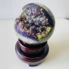 TOP 1.68LB Natural Amethyst smiles Sphere Quartz Crystal ...