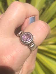 Vintage 18kt Gold Sterling Silver Ring Amethyst Size 7.25 - Etsy