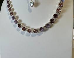 Demi Parue Necklace Bracelet Set Swarovski Crystal Pink ...