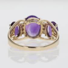 3.81ctw Amethyst Three-Stone with Diamond Accents Ring 14k ...