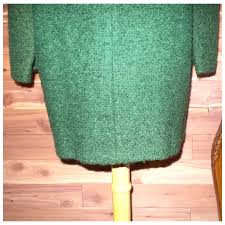 Vintage 1950's Forest Green Boucle Wool Car Coat. For Sale at Ruby Lane
