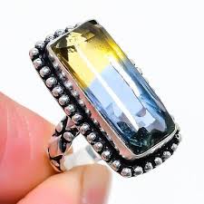 Bi-Color Tourmaline Gemstone 925 Sterling Silver Jewelry Ring Size 6.5 J400 | eBay