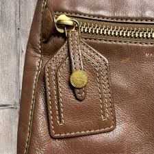 Marc by Marc Jacobs Crossbody Leather Brown Bag Gold... | Depop