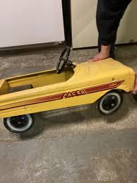 Vintage AMF yellow PACER Pedal Car~Metal Collectible ...