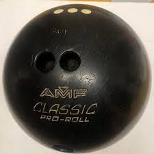 Vintage AMF Classic Pro-roll Black Three Dot Bowling Ball ...
