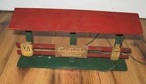 Antique Wood Hand Made Folk Art Train Platform Depot Vtg ...