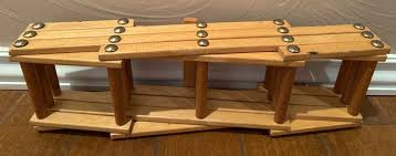 Vintage 8 Bottle Wooden Wine Rack - Folds up for easy ...