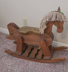 WOODEN ROCKING HORSE USA Handmade. Vintage Amish RARE ...